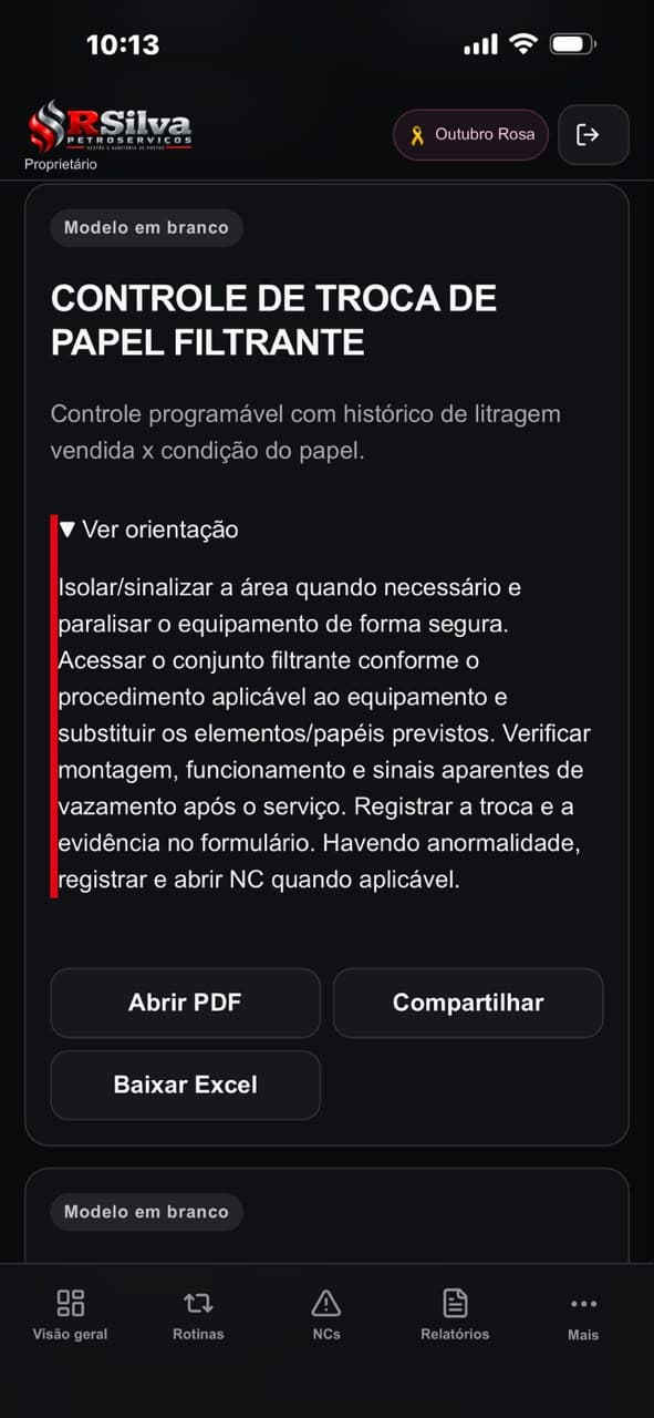 Modelo operacional com a orientação de execução aberta